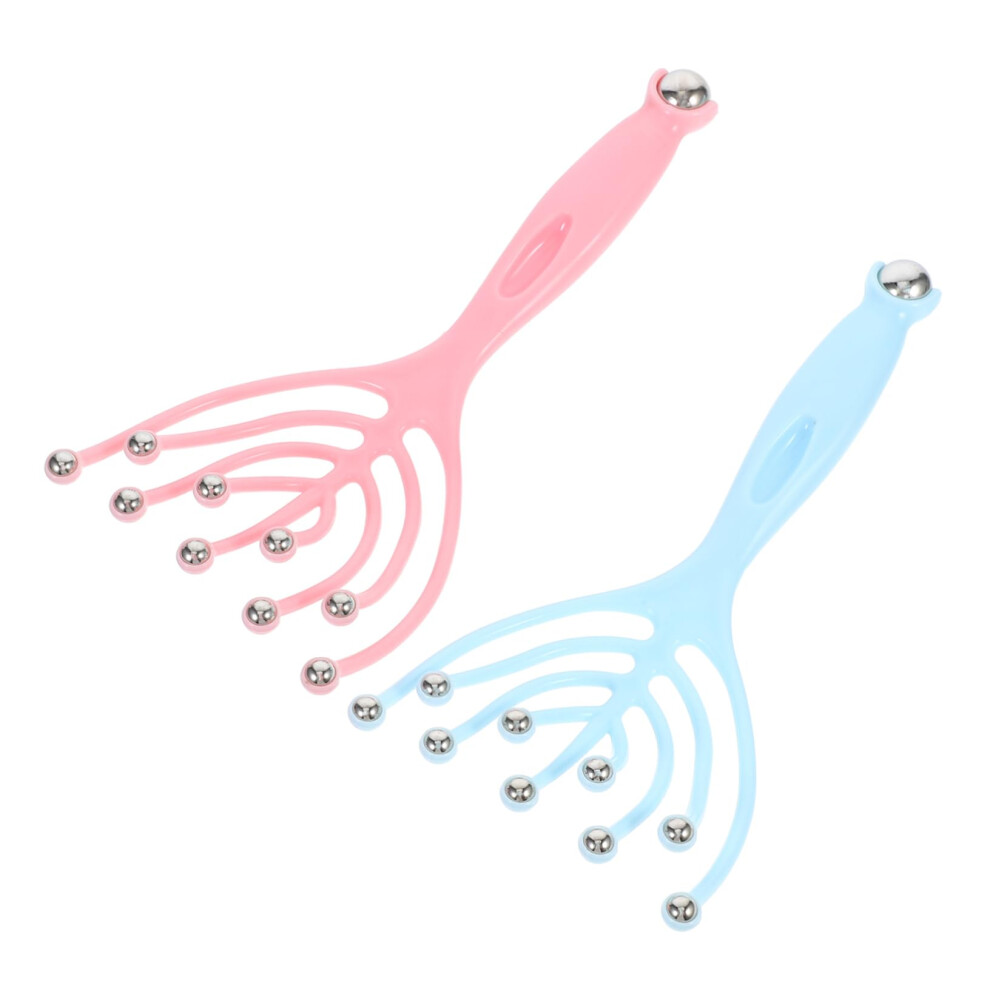 Manual Scalp Massager Claws Head Massage Comb 2Piece Set for Relaxation, Portable Handheld Tool