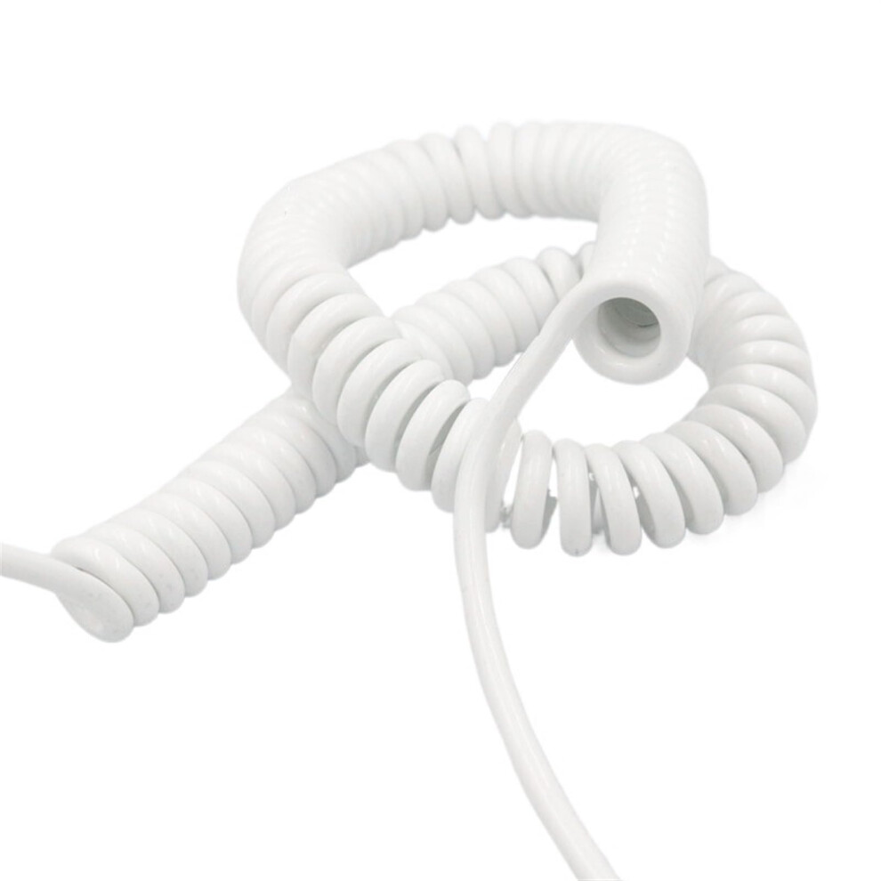 Spiral Spiral 2Core Power Coil Cable For Appliances, White, 18 Awg, Stretchy Electric Telescopic Spring Cable Wire, Tension Wire (1 Meter) 9412369253118