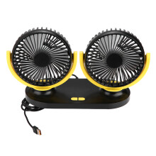 Ventilatore di raffreddamento per auto, condizionatore d'aria portatile a doppia testa ruotabile a 360 gradi con regolazione continua della