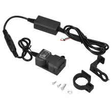 Quick Installation Motorcycle USB Charger Water And Weather Resistant Dual USB Port Fast Charging Adapter LED Voltmeter Anti Corrosion Charger For