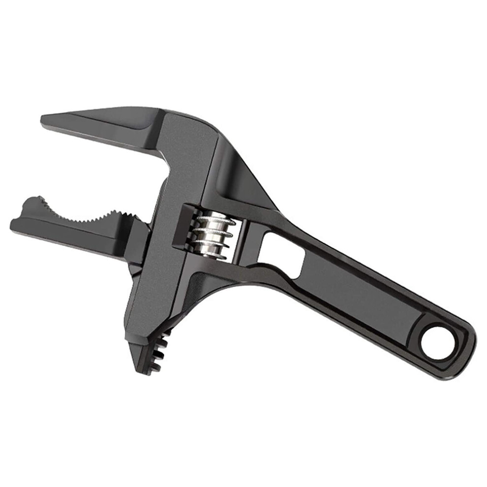 Non Slip Adjustable Wrench Ergonomic Design Aluminum Alloy Short Handle Plumbing Wrench Multi Purpose Heavy Duty Large Opening Wide Jaw, Long Lasting 9437117602086