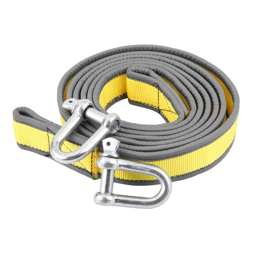 Woven Polyester Webbing Tow Strap, Woven Polyester Webbing with Reinforced Edging for Maximum Durability, Tow Strap with Hooks Metal Safety Hooks 2