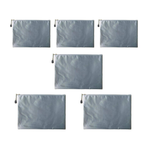 6 x waterresistant document pouch with zippers, Oxford wallet, document organizer, bag, document case, document holder, gray briefcase