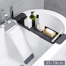 Multifunctional Bathroom Organizer, Expandable Bathtub Caddy With Non-Slip Features For Over The Tub Use, Enhancing Your Bath Time Experience And Stor