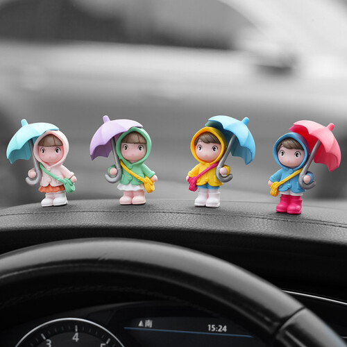 Rainy Day Girl Auto-Ornamente, Kunstharz, 2