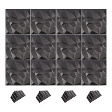 12 Stück 3D-Wandpaneele im Diamant-Design,