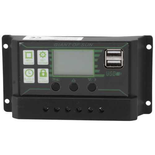 Solarladeregler, LCD-Display, Dual-USB-Anschluss, 1