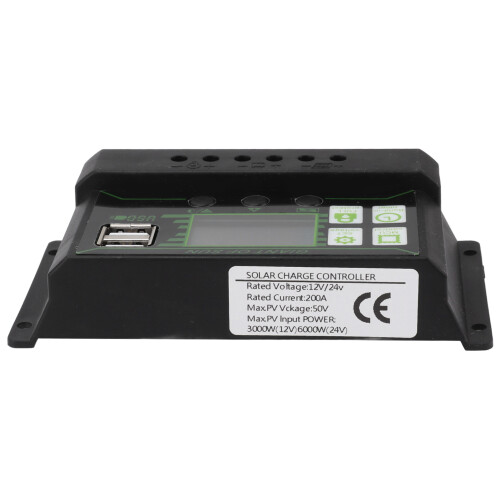 Solarladeregler, LCD-Display, Dual-USB-Anschluss, 2