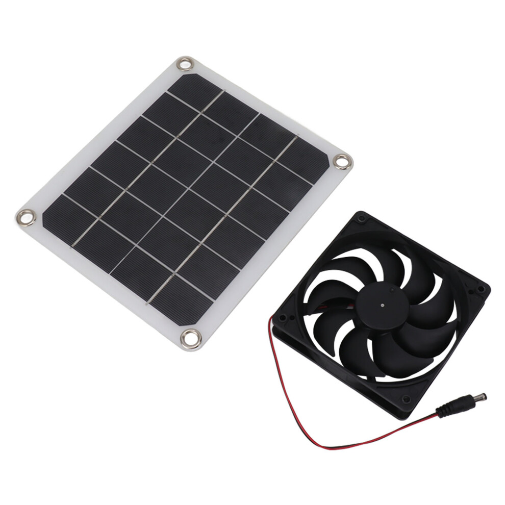 10W Waterproof Solar Panel Exhaust Fan For Pet House Rv Greenhouse 7621376977883
