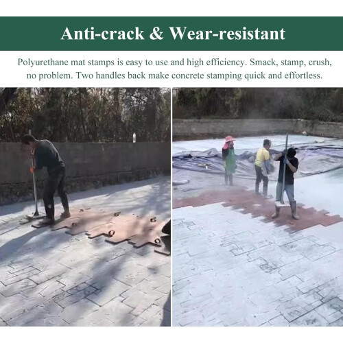 Slate Masonry Pattern Concrete Molds, 80 Cm X 90 Cm Polyurethane Stamping Mat For Sidewalks Cement Stone Stamping Tools 2