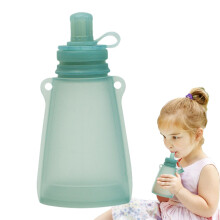 Reusable silicone bags for small children, made from reusable silicone, for food storage, easy to clean, portable, with a zipper.