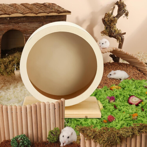 Quiet running wheel for dwarf hamsters, Silent accessory with stand for small pets 1