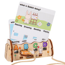 Word Decryption Game Wooden Word Learning Games 250g Word Learning Toys for Home School Interactive Word Question Cards Toy for Children Aged 3