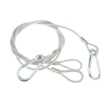 Safety Cable for Stage Light, Braided Cable with Buckle Ends, 34.7in 6mm 2pc