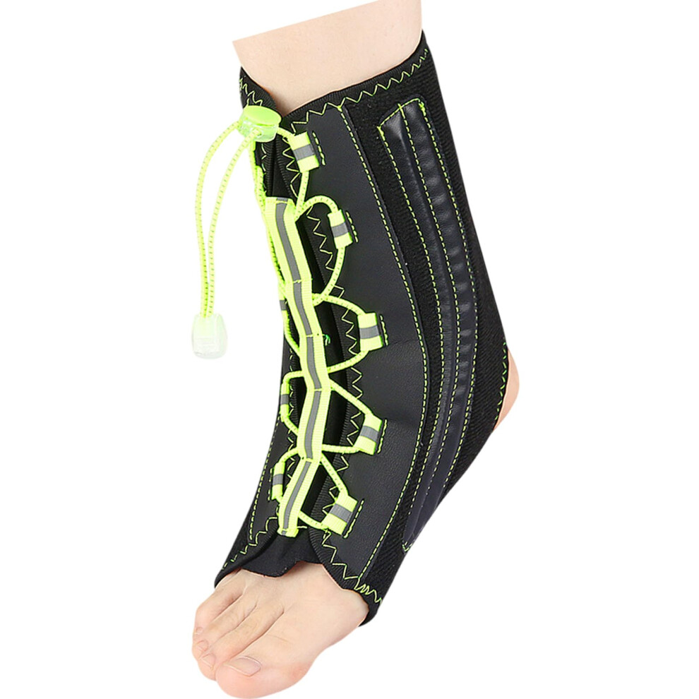 Black Ankle Brace With Adjustable Compression For Sprains, Injury Recovery And Sports, Breathable
