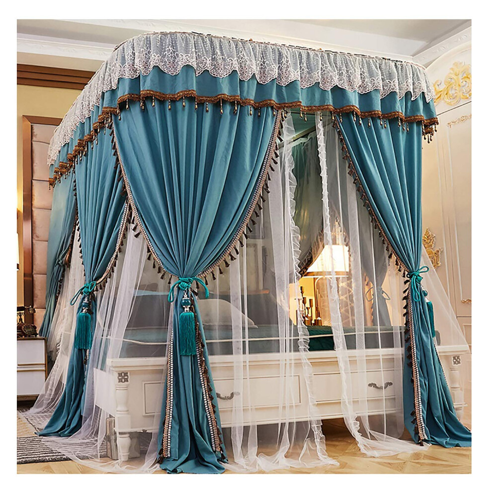 Mosquito Net 3 Side Openings Bed Canopy For Girls Bedroom 180x200x210cm Single To King Size With UShaped Rail Bracket