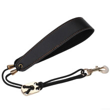 Black saxophone neck strap, designed to relieve pressure and provide playing comfort.