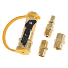 Propane Quick Connect Fittings Kit Brass Adapter with ShutOff Valve for LowPressure Grill And Camper Hose