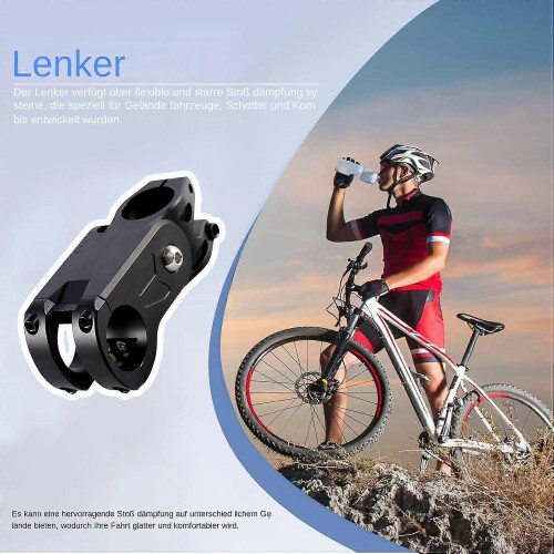 Bicycles Stem, Aluminium Alloy Stem, Adjustable Riser Handlebar Stem, Sturdy Stem Extender, Black 2
