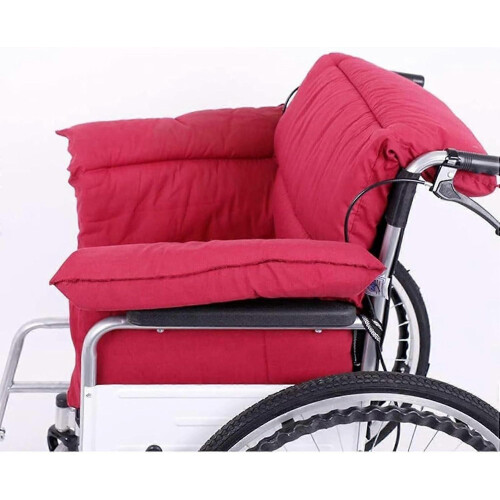 Wheelchair Cushion with Integrated Back Support Washable Polyester Cotton Blue Sciatica Relief Back Pain 1