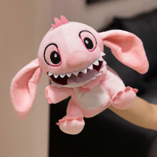 (pink)Cute Stitch Hand Puppet Lovely Stuffed Anime Stitch Lilo & Stitch Parent-child Game Doll Angel Appease Toys Birthday Gifts