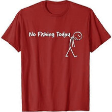 (XXXL)Sad Stick Figure Fishing Lover No Fishing Today Fathers Day T-Shirt Men's Fashion Fisherman Feeling Saying Tee Y2k Novelty Gift