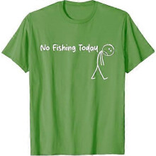 (XL)Sad Stick Figure Fishing Lover No Fishing Today Fathers Day T-Shirt Men's Fashion Fisherman Feeling Saying Tee Y2k Novelty Gift