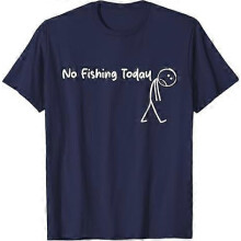 (S)Sad Stick Figure Fishing Lover No Fishing Today Fathers Day T-Shirt Men's Fashion Fisherman Feeling Saying Tee Y2k Novelty Gift