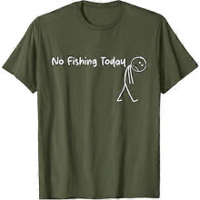 (S)Sad Stick Figure Fishing Lover No Fishing Today Fathers Day T-Shirt Men's Fashion Fisherman Feeling Saying Tee Y2k Novelty Gift