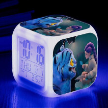 (13) KPop Demon Hunters Alarm Clock Anime Peripheral LED Cube with Colorful Light Display Time Children Desktop Decor Digital Clock
