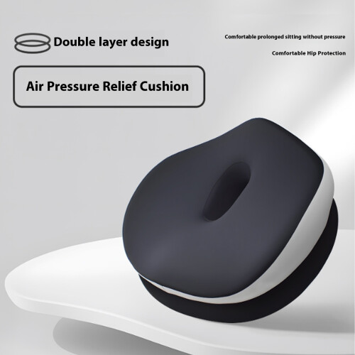 Ergonomic Desk Chair Pad Double Layers Memory-Light gray pink 1