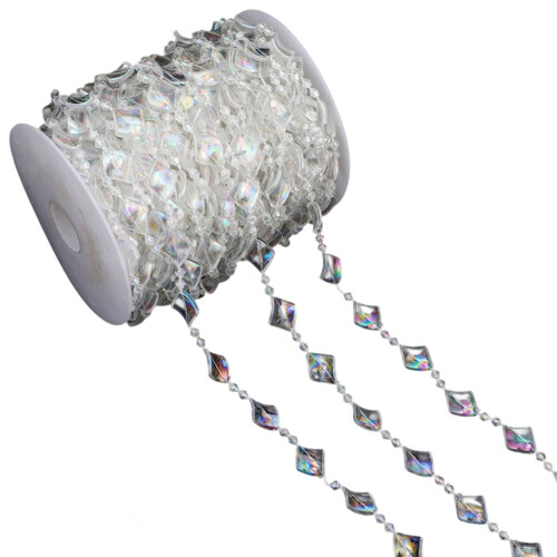 Clear Plastic Bead Chain For Jewelry Making-Diamondshaped piece