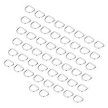 50Pcs Silver Iron D Rings for Bags, DIY Wallets & Keychains