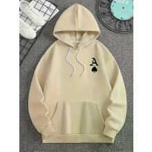 (S)Men's versatile hoodie with skull pattern print and fleece hooded casual top suitable for outdoor activities in spring and autum