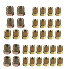 M10x1.0 schroefdraad remleidingfittingen, 3/8 inch 24-draads connectoren voor 3/16 inch stalen remleidingbuis, gegalvaniseerde stalen moeren met