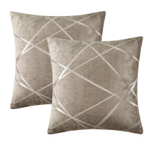 Machine Washable Decorative Pillow Covers, High-Quality Classic Soft Chenille Fabric for Easy Care (Square Gray, 2 Sets)