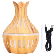 Träådringsdiffusor för eteriska oljor, ultraljudsaromdiffusor med 7 färger LED-ljus som växlar, mini bärbar luftfuktare för hemmakontor, 300 ml