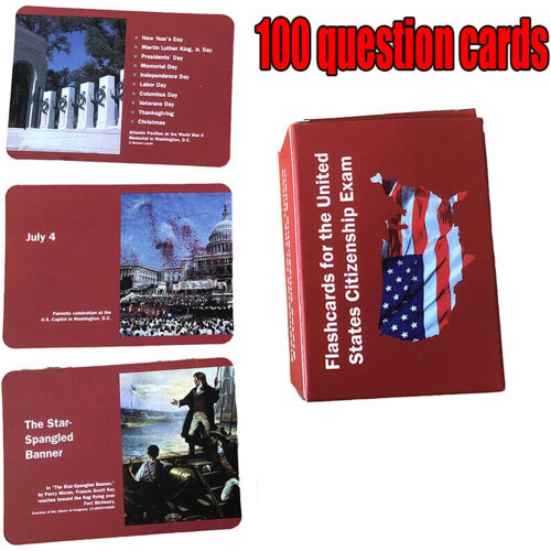 US Citizenship Flashcards  Test Study with 100QA Cards (Red) 1