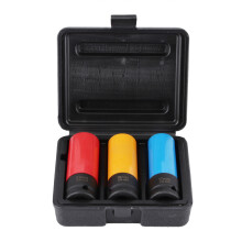 Impact Socket Protection Sleeve Set, Metric Thin Wall Socket Design Protective Outer Sheath, Non-marring Core and Sleeve Impact Grade for Heavy-duty