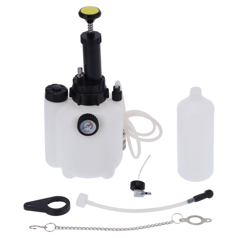Vacuum Brake Bleeder Kit For One Person Operation Manual Brake Fluid Extractor Tool With High Rigidity Plastic Construction Quick Clean And Efficient White 9423501900197
