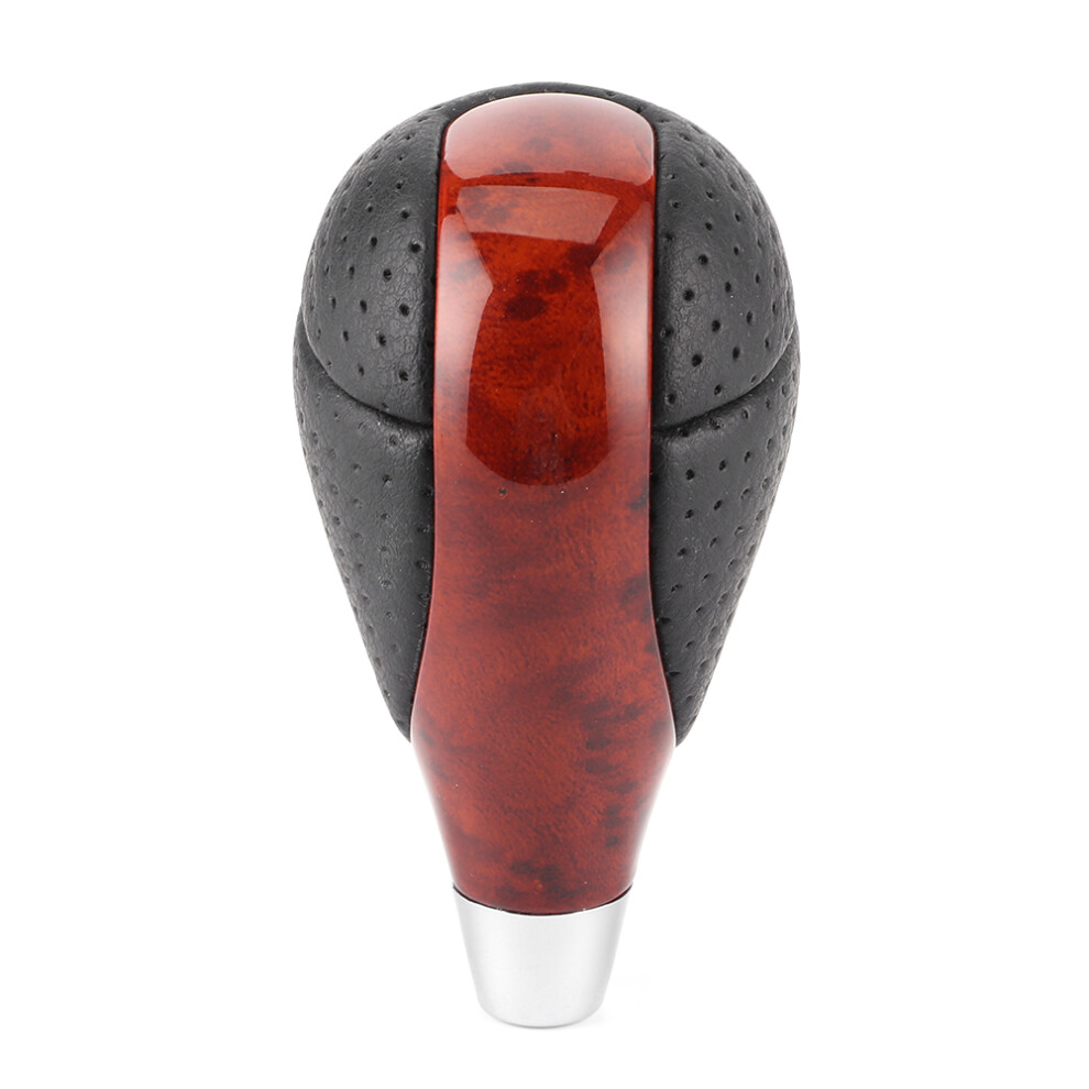 High-Quality Automatic Leather Shift Knob With Wood Inlay, Automatic Gear Shift Knob With Dur Quality And Corrosion Resistant Build, Easy To Install 9190834443027