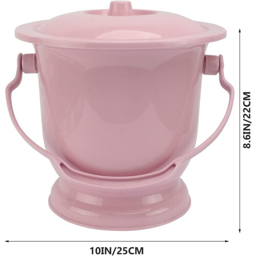 Convenient Design, Drop-resistant Practical Chamber Pot With Cover For Discreet Use, Sky-Blue 1