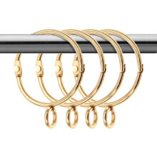 Glamorous Drapery Hooks, Curtain Clips with Eyelet, Premium Metal Curtain Rings, Gold Finish, Smooth & Easy Slide for All Curtain Needs, 20 Piece
