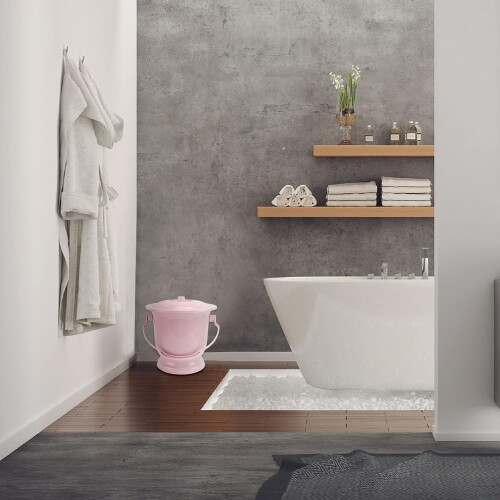 Convenient Design, Drop-resistant Practical Chamber Pot With Cover For Discreet Use, Sky-Blue 2