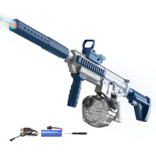 Electric Water Gun with Flash Effects, Removable Water Tank, Rechargeable Battery (Blue)