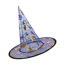 5Pcs Halloween Witch Hat 33cm High Pointed Wizard Hat-Blue