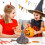 5Pcs Witch Hat 33cm High Pointed Wizard Hat Halloween-Purple 3