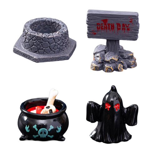 Skull Figurine Haunted House Accessory Durable Resin-2 1