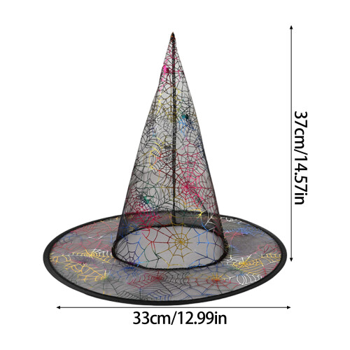 5Pcs Witch Hat 33cm High Pointed Wizard Hat for Women Men-Red 2