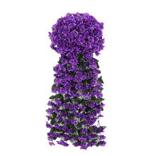 Faux Flower Wall Decoration Plastic Silk Crafted-Purple Blue